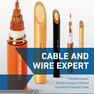 2 Core Fire Resistant Cable Mineral Insulated Bare Copper Class 2 Conductor