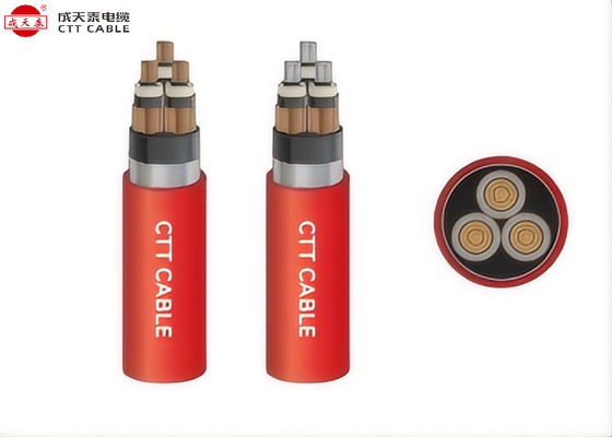 Three Cores Medium Voltage Armoured Power Cable CU/XLPE/ Steel Tapes Amoured/ PVC