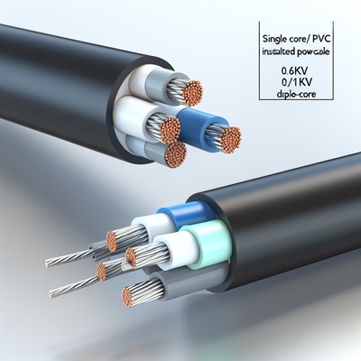 Single Core/Multi Core PVC Insulated Power Cable with Rated Voltage of 0.6/1kV and Varies Conductor Size
