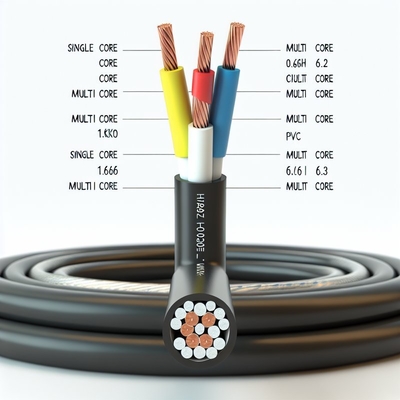 Single Core/Multi Core PVC Insulated Power Cable with Rated Voltage of 0.6/1kV and Varies Conductor Size