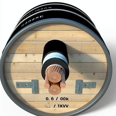 XLPE Insulated Power Cable Copper Conductor Steel Wooden Drum 0.6 / 1kV
