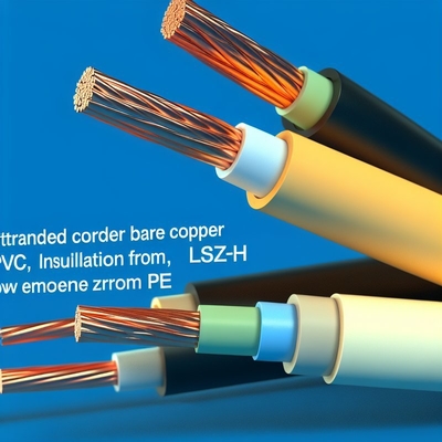 Kabel Daya Tegangan Menengah Tembaga Telanjang Terdampar PVC LSZH PE