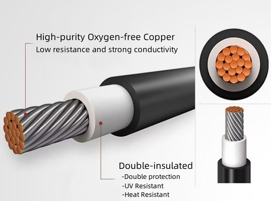 30 Year Service Life Solar Power Cable with Tinned Copper Wire and Halogen Free Crosslinked Polyolefin Sheath