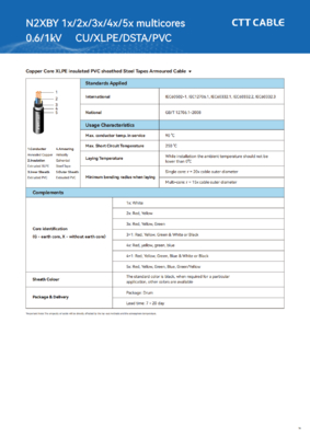 Armoured XLPE power cable Customized Cable Color XLPE Insulated Power Cable for Safe and Power Transfer